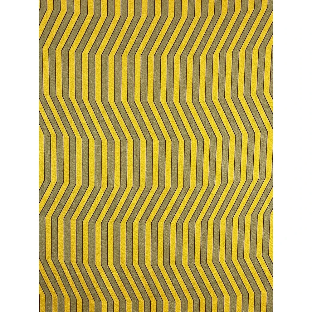 Symphony Designs NWT Silk Scarf Mustard Yellow Gray Chevron Stripe Oblong Wrap